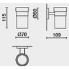Zack 40098 Scala Wall Mounted Tumbler with Holder with High