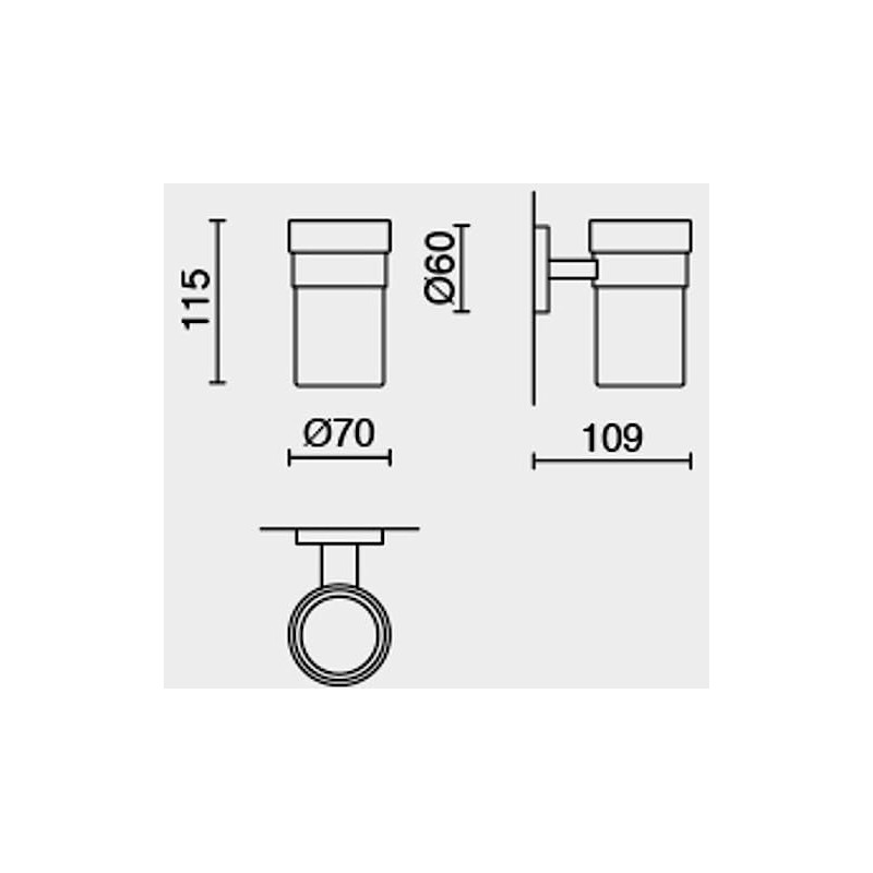 Zack 40098 Scala Wall Mounted Tumbler with Holder with High