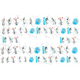 Handmade Olaf Nail Art Stickers Transfers Decals Set of 54 - A1215