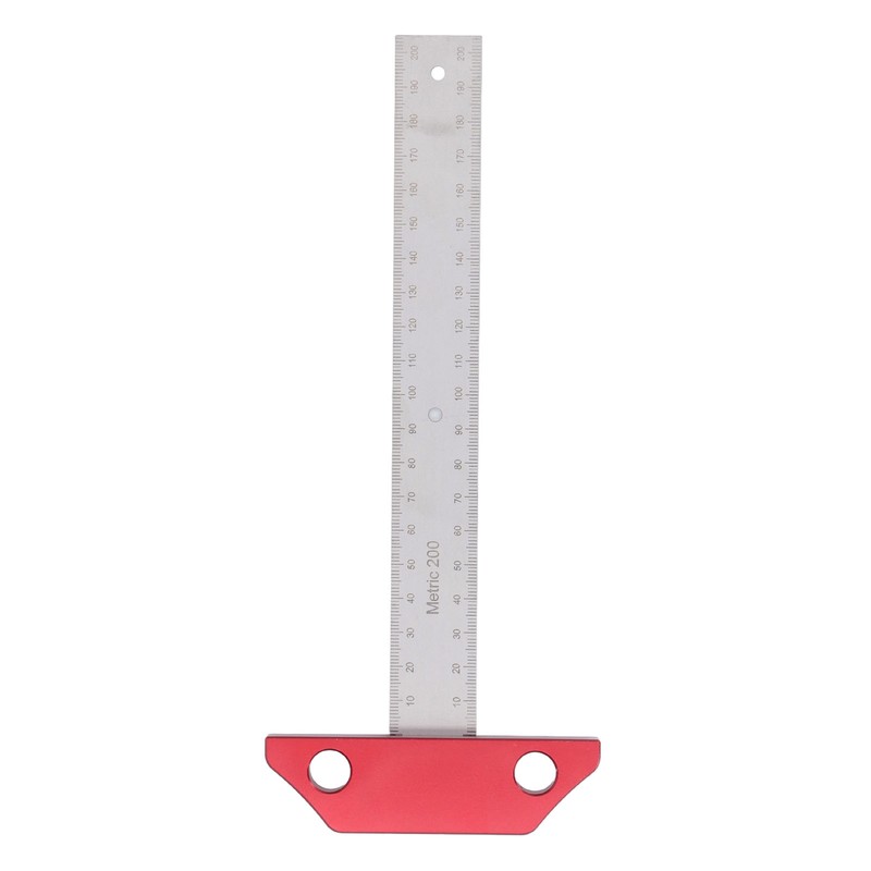 T Square Ruler 8in Drawing Metal Woodworking Layout Measuring Scriber