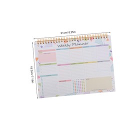 jojofuny Weekly Planner Notebook Undated Spiral Planner for Home School Office Use Multi Functional Daily Organizer Ample Writing Space Convenient Study Planner Calendar Pad