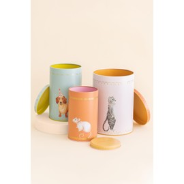 YVONNE ELLEN - Latas rectangulares para panda/periquito (juego de 2) (cat/salchicha/mousey latas de almacenamiento de cilindros altos)