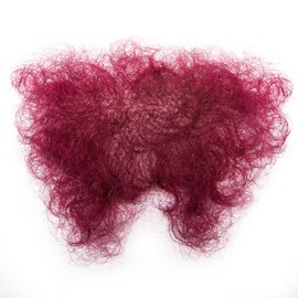 INFTOYCO Fake Private Hair Handmade Full Lace Biniki Body Hair, Invisible Realistic Corporal Hairs Fake Chest Hairs Mustache for Men and Women (Wine Red)