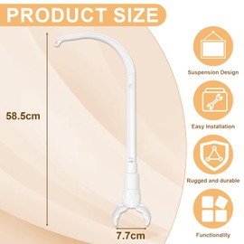 Supporto Giostrina Culla, Supporto Mobile per Lettino, Mobile Ad Angolo Regolabile, Supporto per Lettino, Regalo di Nascita per Neonato, Bianco