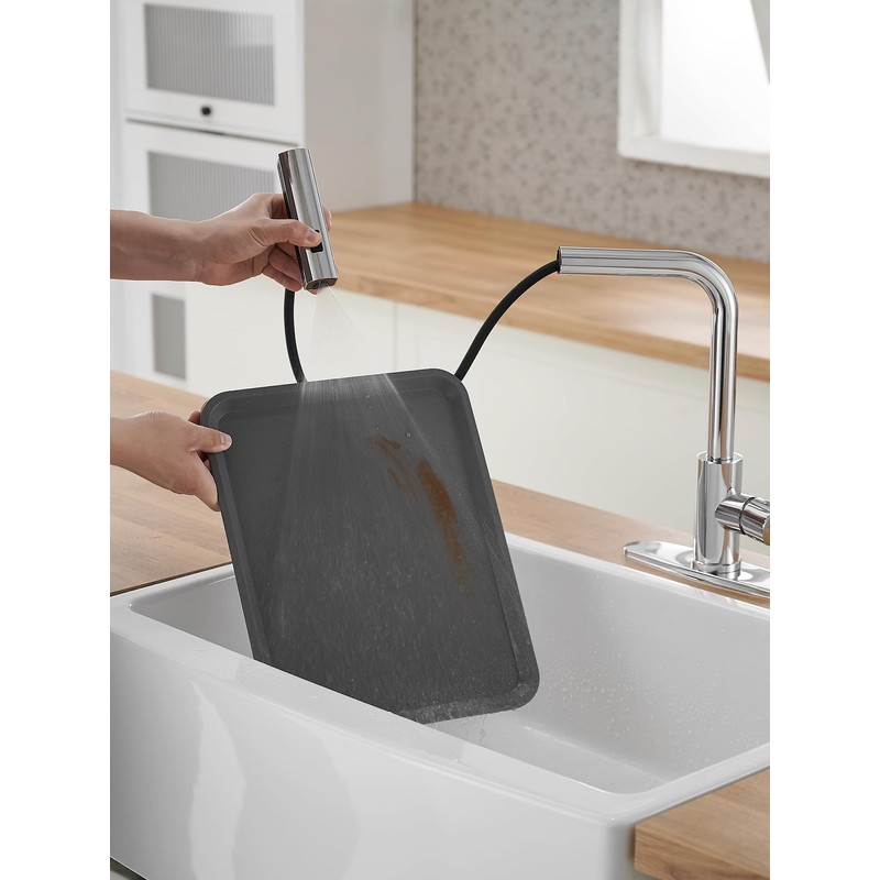 Kitchen Faucets with Pull Down Sprayer,Waterfall Kitchen Sink Faucet,Commercial Utility