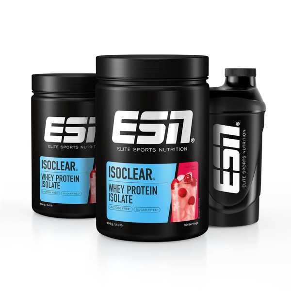 ESN ISOCLEAR Whey Isolate Protein Powder, Fresh Cherry, 2 x