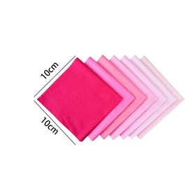 7 Pieces Solid Color Square Twill Cotton Fabric 10cm Quarter Fabric Bundles for Quilting,Sewing,Crafts,Pink