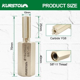 Carbide Brick Mortar Grout Cutter - KURSTOL Mortar Raking Bit 3/8 x 1 Inch with 5/8”-11 Thread for Mortar Masonry Brick Removal