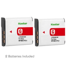 Kastar NP-BG1/FG1 Battery& Charger for Sony CyberShot HDR-GW77 DSC-H3 DSC-H7 DSC-H9  - 1 Regular Charger + 1 Battery