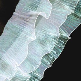 5 Yards Iridescent Trim Fabric Ruffles Organza Ribbon Ruffle Trim Organza Frill Jellyfish Ribbon Pleated Ribbon Retro Pleated Ribbon for Dress Costume Trimming Craft Sewing