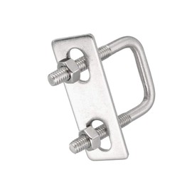 TOP-VIGOR 2 sets M6 Square U-Bolts, 25mm Inner Width 50mm Length 304 Stainless Steel Tie Down U-Bolts with Nut, Plate for Building Installations Mechanical Parts Connection Cehicles Ships