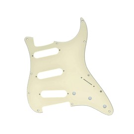 Dopro 11 Hole ST/Strat Style SSS Pick Guard for 3 Single Coil Pickups with Screws Aged White 3 Ply