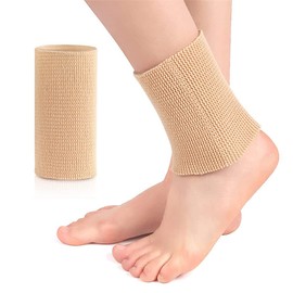 Ankle Gel Sleeve, 1 PCS Ankle Brace Compression Padded Sleeve Socks, Elastic Foot Heel Wrist Elbow Support Sleeve Pad, Sport Ankle Protector for Skates, Swelling, Plantar Fasciitis, Sprain (Skin)