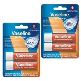 Vaseline Lip Therapy Manteca de cacao, doble barra, hidratación de 48 horas, 2 unidades