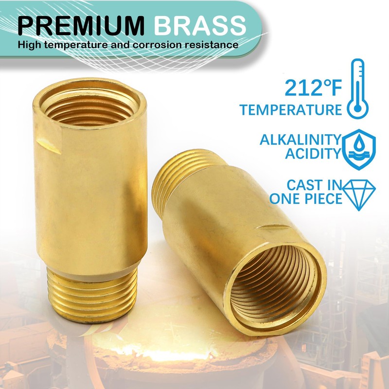 (2 pcs) Upgrade Brass Pipe Plumbing Adapter with Rubber O-ring,
