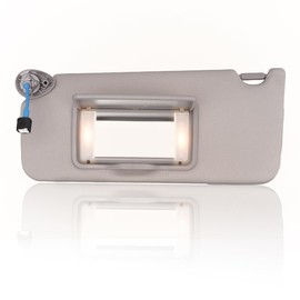Sun Visor Left Driver Side LH with Mirror and Light, Fit for 2008 2009 2010 2011 2012 2013 2014 2015 2016 2017 Honda Accord, Replacement OE# 83280-TA5-A51ZA, Color: Gray (Left Driver Side)