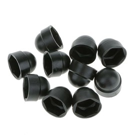 TERF® M6 Black Plastic Hex Nut Bolt Dome Cap Cover M6 (10mm Spanner) Nut and Bolt Protective Caps Cover Hexagonal - Pack of 20