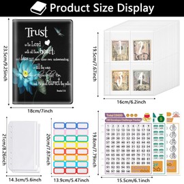 100 Envelopes Money Saving Challenge,Reusable PU Leather A5 Binder with Flexible Saving 3 Sheets Tracker $5050, 10000, 500, Cash Stuffing Binder, Money Organizer Folder,Blue Lotus Flower Dragonfly