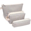 Beayuva 3 Pcs Canvas Makeup Bag Set Cosmetic Pouch for