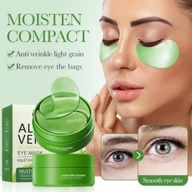 EHIOG Eye Pads with Aloe Vera & Hyaluronic - Cooling Eye Patches Against Wrinkles, Puffiness & Dark Circles - Anti-Ageing Moisturiser - Pack of 60
