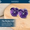 DANFORTH – Mini Pansy Post Earrings, ½” – Purple Flower