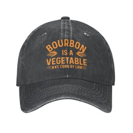 BEIXBE Funny Hat Bourbon is A Vegetable 51% Corn by Law Hat Men Dad Hat Graphic Caps Black