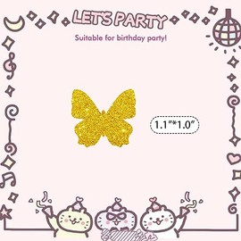 Juego de 100 confeti de mariposa, dispersión de papel de mariposa con purpurina dorada, confeti de fiesta de cumpleaños de mariposa, decoración de pas