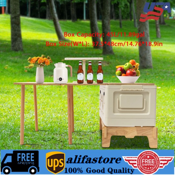 Unbranded Lightweight Camp Storage Box Small Portable Foldable Compartment Table
