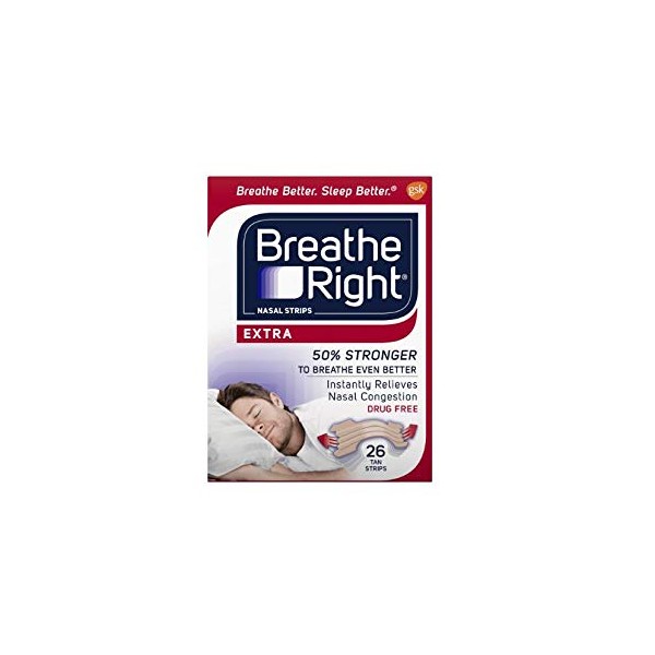 Breathe Right Nasal Strips, Extra, 26-Count Box (3 Pack)