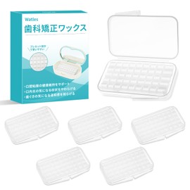 歯科矯正ワックス 歯列矯正用ワックス プレカット済み9分割 歯科用歯科用ワックス クリアカラー 無味 (6個セット 収納ケース付属なし)