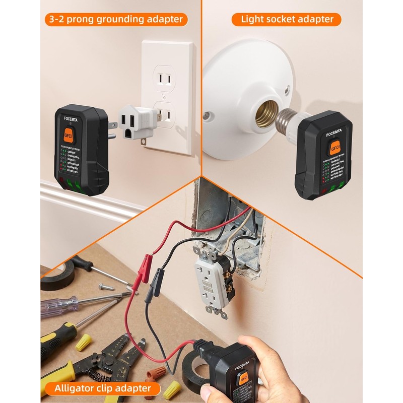 Focemta Circuit Breaker Finder and GFCI Outlet Tester - Digital