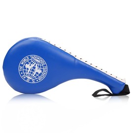 Taekwondo Kick Pads, Double Kick Pads, Training Pads for Karate, Taekwondo Pads, Taekwondo Karate Kickboxing Target Kick Pad, PU Leather Boxing Pad, Punch Pads, Foot Techniques (Blue)