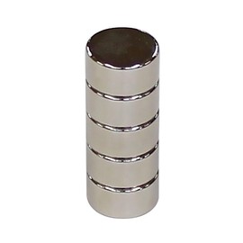 Wake Sangyo NMG-031 Neodymium Magnets, Value Pack, Round 0.4 x 0.2 inches (10 x 5 mm), Pack of 5