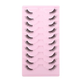 10 Paar Halbe Wimpern Half Lashes Cat Eye Fake LashesTransparent Natural Fake Lashes 18mm Schlanke Dicke Und Weiche Wimpern