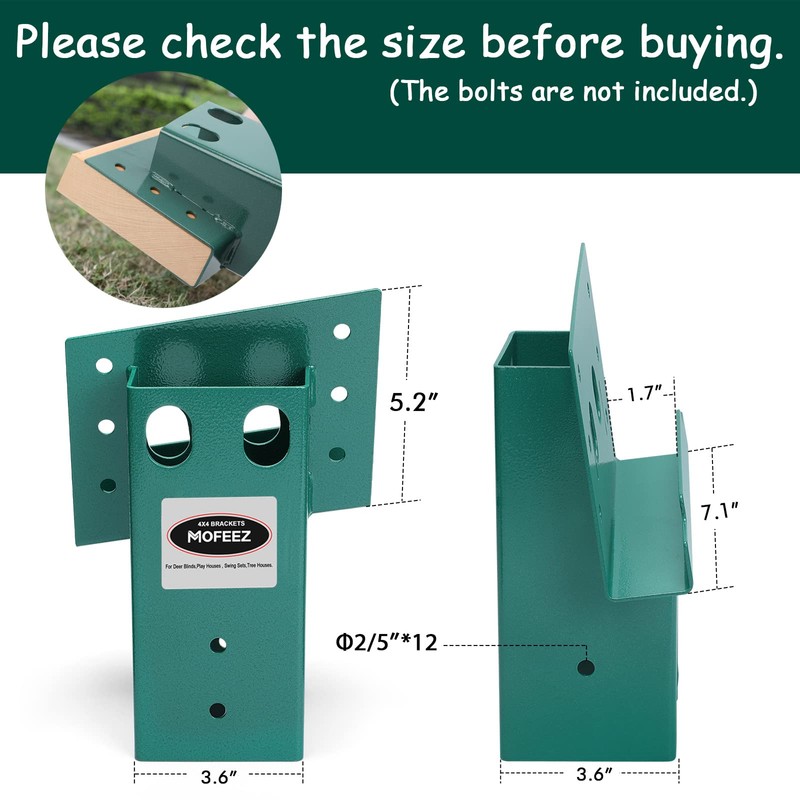 Mofeez Outdoor 4x4 Compound Angle Brackets for Deer Stand Hunting