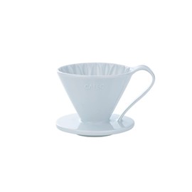 CAFEC FLOWER DRIPPER | MADE IN JAPAN | CUP 1 SIZE - V60 01 | Pour Over Coffee Dripper: Porcelain Ceramic 1-to-2 Cup Brewer | Unique Drip Coffee Maker : (WHITE) CFD-1WH