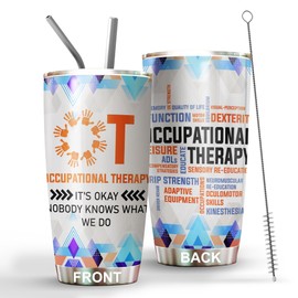 MEDROC Occupational Therapist Tumbler Stainless Steel 20oz, Nobody Knows What We Do OT Gift For Birthday Christmas, OT Gift For Coworker Women Men, World Occupational Therapy Day Tumbler Wrap