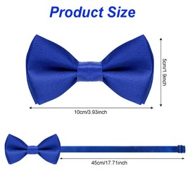 Bskifnn Kids Bow Tie Classic Solid Color Satin Bow Tie Adjustable Neck Bowtie for Kids Wedding Party (Blue, kids)