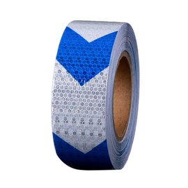nijimomo Reflective Tape, Outdoor Concrete, 2.0 inches (5 cm) to 98.6 ft (25 m), Parking Lot, Night, Accident Prevention, Reflective Sticker (Blue and White)