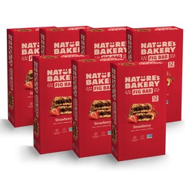 Nature’s Bakery Whole Wheat Fig Bars, Strawberry, Real Fruit, Vegan, Non-GMO, Snack bar, 7 boxes with 12 twin packs (84 twin packs)