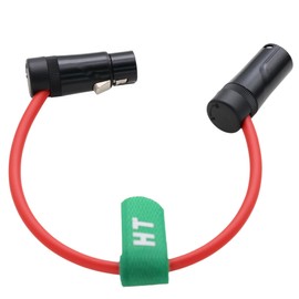 HangTon Audio Cable for Recording Device Mixer Microphone Speaker Sound Devices Mixpre 10 II Zoom F8n Zaxcom Sony Canon Camera XLR 3 Pin Male to Female Low Profile Right Angle Red 30 cm