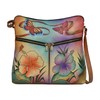 Anna by Anuschka Large Crossbody, Antique Hibiscus