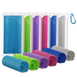 Fivali Cooling Towels for Neck and Face: 6 Pack Cooling Neck Wraps Chilly Sweat Towels for Gym Sports Workout, Grey 40"x12"