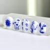 05:25AM, Cheonghwa |Korean traditional blue flower nail - almond /