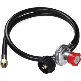 DOZYANT 5 feet 0-20 PSI Adjustable High Pressure Propane Regulator with Hose for QCC1/Type1 Propane Tank Cylinder Fits for LP Gas Grill Turkey Fryers Patio Heaters and More Appliances-Safety Certified