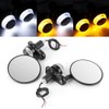 2pcs 7/8in Handlebar Rearview Mirrors with LED Turn Signal Amber