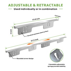 Wdwlbsm 4PCS Stove Gap Covers Stainless Steel, Range Trim Kit, Kitchen Stove Counter Gap Cover, Stove Counter Gap Covers, Stove Gap Filler Retractable Length 13.8" to 27.5"