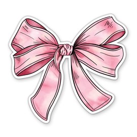 Pink Bow Sticker - 5" Laptop Sticker - Waterproof Vinyl for Car, Phone, Water Bottle - Coquette Cute Girly Decal