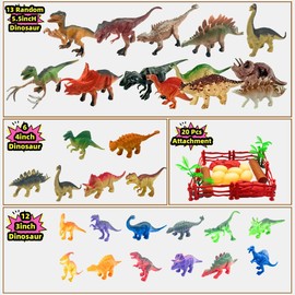 Dinosaur Toys for Kids 3-5 with 52PCS Dinosaur Toys Set,Educational Realistic to Create a Dino Jurassic World,Dinosaur Party Favors