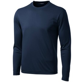 Joe's USA DRI-Equip Youth Long Sleeve Moisture Wicking Athletic Shirts | M-Navy